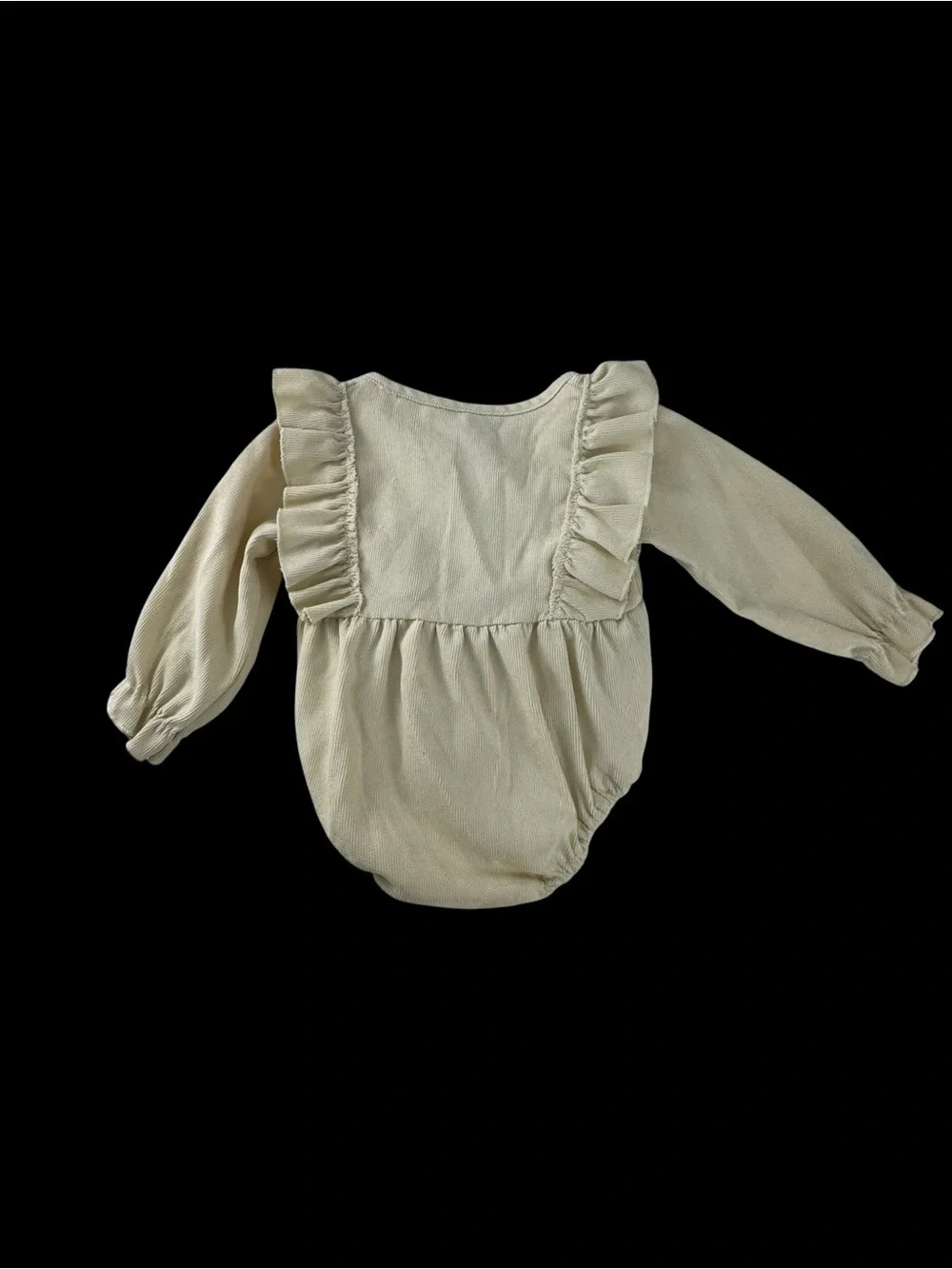 Neutral Cream Kids One-Piece Romper with Button Front
